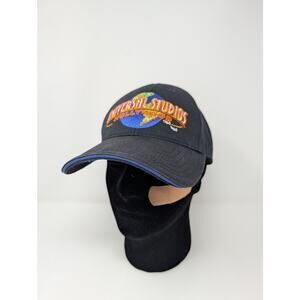VTG Universal Studios Hollywood World Globe Hat Cap Adjustable Cotton Black Blue